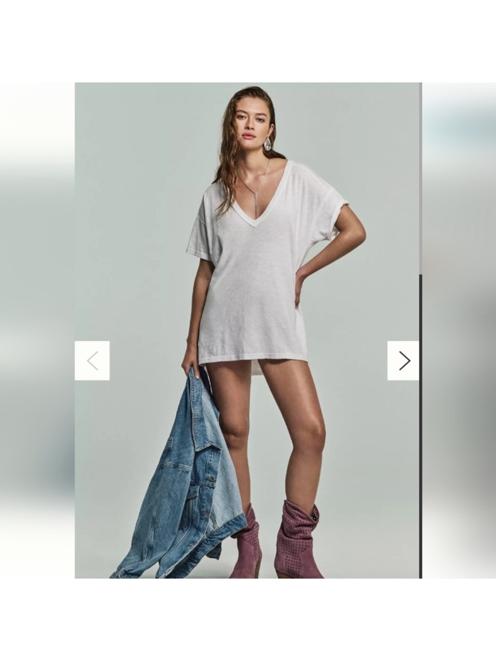 Anthropologie Pilcro Jordyn V neck oversized Tee Medium